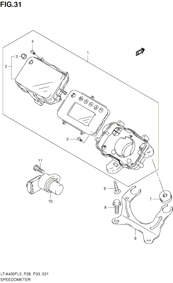 COMPTEUR LT A400FL3 P33 POUR SUZUKI KINGQUAD 400 2013 POUR SUZUKI KINGQUADLT A400F L3 LT A400FZ L3 