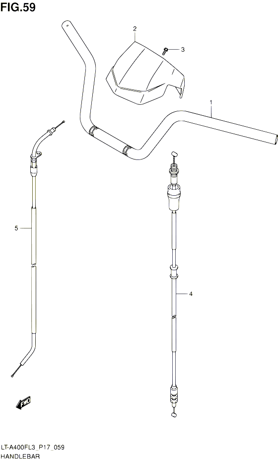 GUIDON POUR SUZUKI KINGQUAD 400 2013 POUR SUZUKI KINGQUADLT A400F L3 LT A400FZ L3 