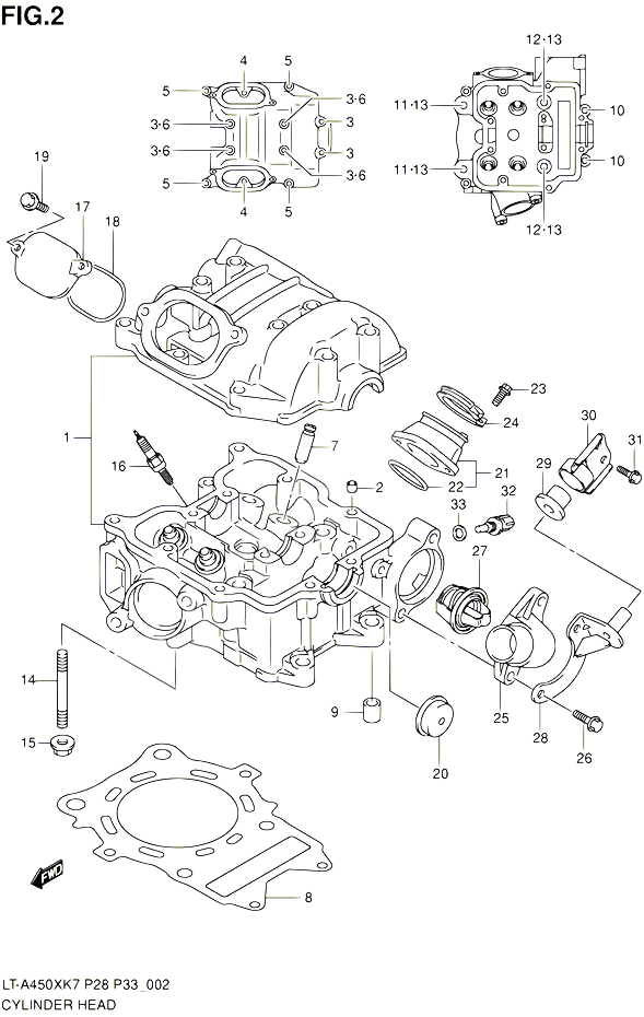 CULASSE POUR SUZUKI KINGQUAD 450 2010 POUR SUZUKI KINGQUADLT A450X L0 