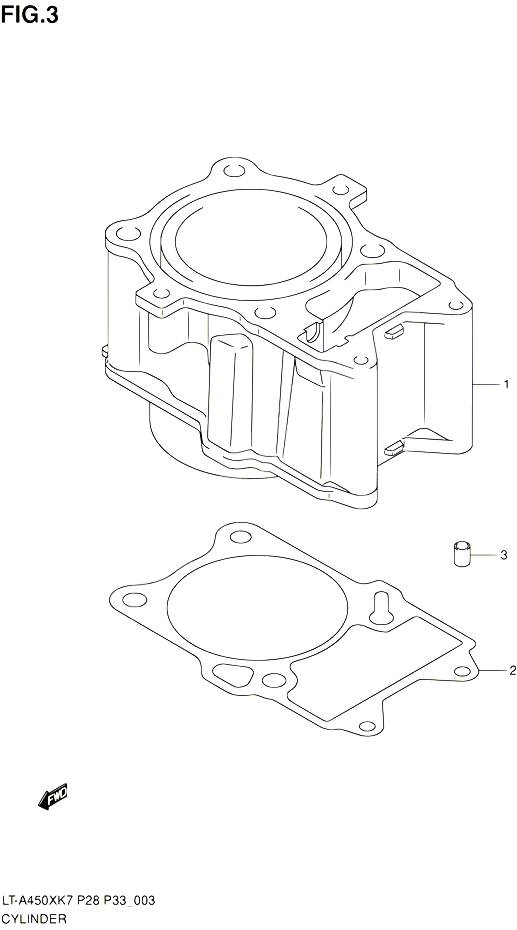 CYLINDRE POUR SUZUKI KINGQUAD 450 2010 POUR SUZUKI KINGQUADLT A450X L0 