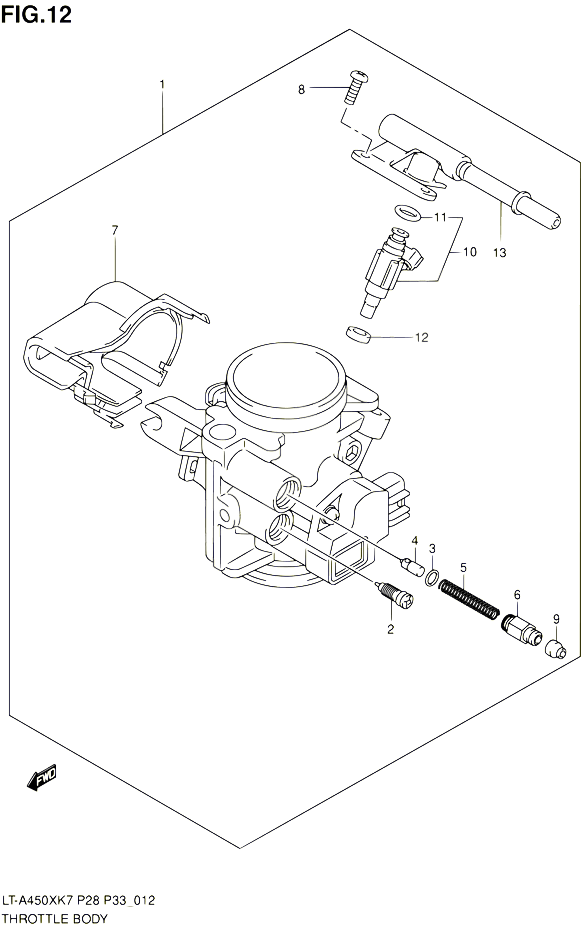 CORPS DE PAPILLON POUR SUZUKI KINGQUAD 450 2010 POUR SUZUKI KINGQUADLT A450X L0 