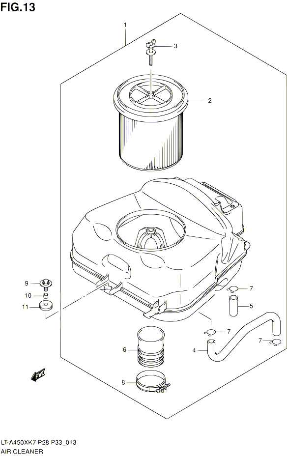 FILTRE A AIR POUR SUZUKI KINGQUAD 450 2010 POUR SUZUKI KINGQUADLT A450X L0 