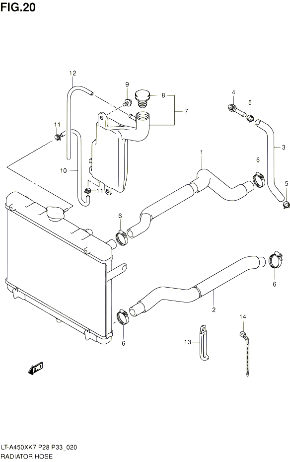 DURITE DE RADIATEUR POUR SUZUKI KINGQUAD 450 2010 POUR SUZUKI KINGQUADLT A450X L0 