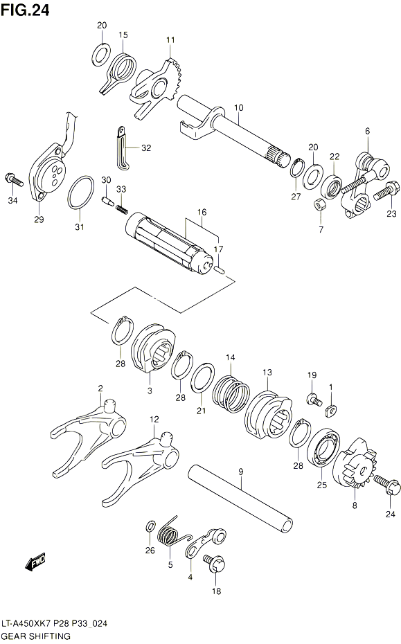 ENSEMBLE SELECTEUR DE VITESSES POUR SUZUKI KINGQUAD 450 2010 POUR SUZUKI KINGQUADLT A450X L0 