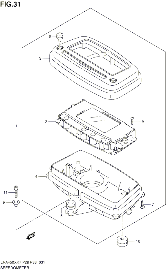 COMPTEUR POUR SUZUKI KINGQUAD 450 2010 POUR SUZUKI KINGQUADLT A450X L0 