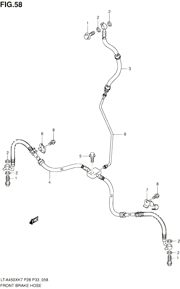 DURITE DE FREIN AVANT POUR SUZUKI KINGQUAD 450 2010 POUR SUZUKI KINGQUADLT A450X L0 