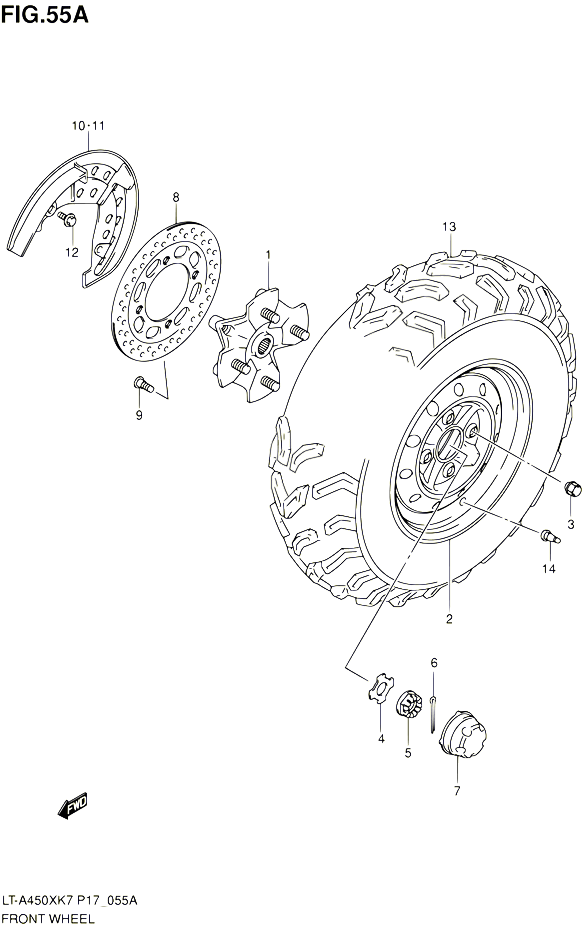 ROUE AVANT LT A450XZK8  XZK9 POUR SUZUKI KINGQUAD 450 2010 POUR SUZUKI KINGQUADLT A450X L0 