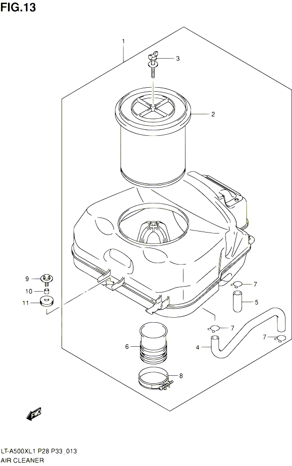 FILTRE A AIR POUR SUZUKI KINGQUAD 500 2011 POUR SUZUKI KINGQUADLT A500X L1  LT A500XZ L1 