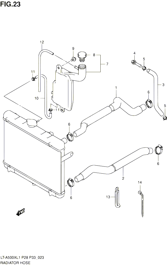 DURITE DE RADIATEUR POUR SUZUKI KINGQUAD 500 2011 POUR SUZUKI KINGQUADLT A500X L1  LT A500XZ L1 