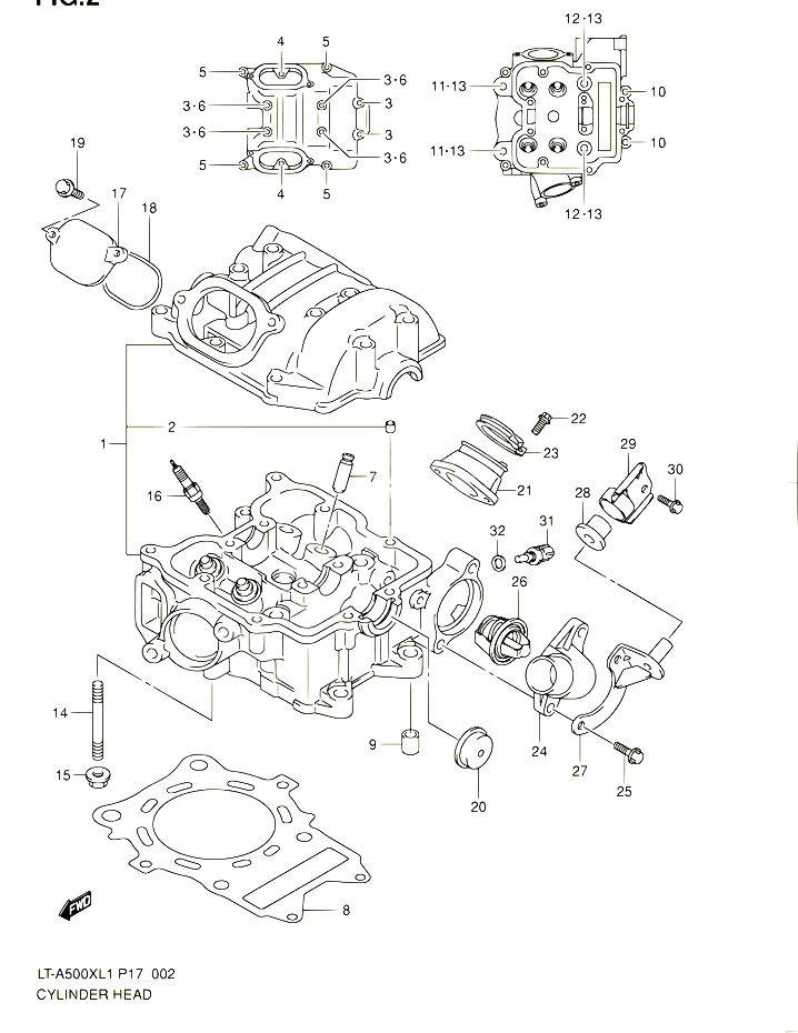 CULASSE POUR SUZUKI KINGQUAD 500 2011 POUR SUZUKI KINGQUADLT A500X L1 