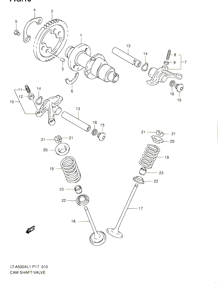 ARBRE A CAMES VALVE POUR SUZUKI KINGQUAD 500 2011 POUR SUZUKI KINGQUADLT A500X L1 
