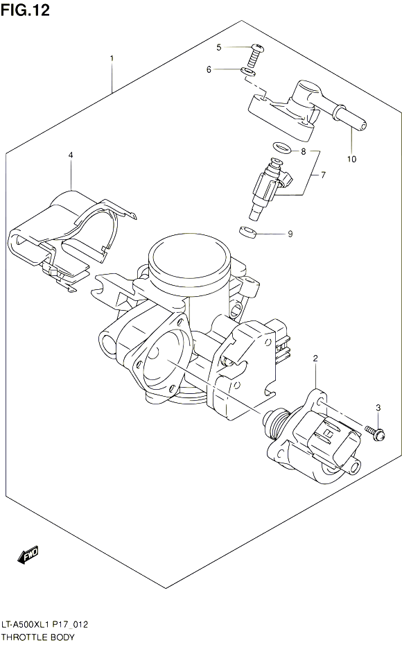 CORPS DE PAPILLON POUR SUZUKI KINGQUAD 500 2011 POUR SUZUKI KINGQUADLT A500X L1 