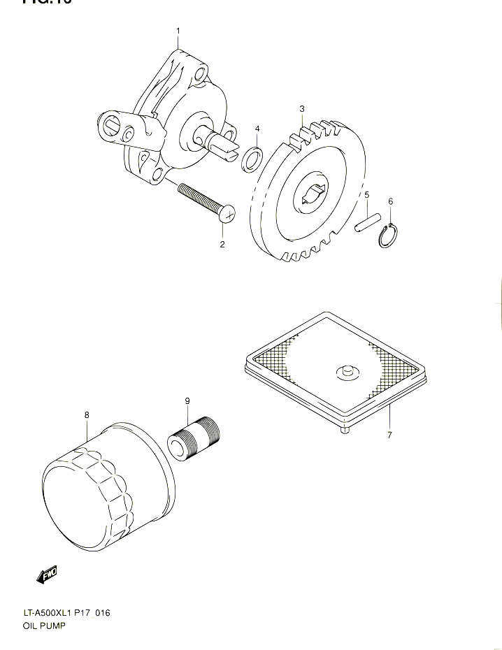 POMPE A HUILE POUR SUZUKI KINGQUAD 500 2011 POUR SUZUKI KINGQUADLT A500X L1 