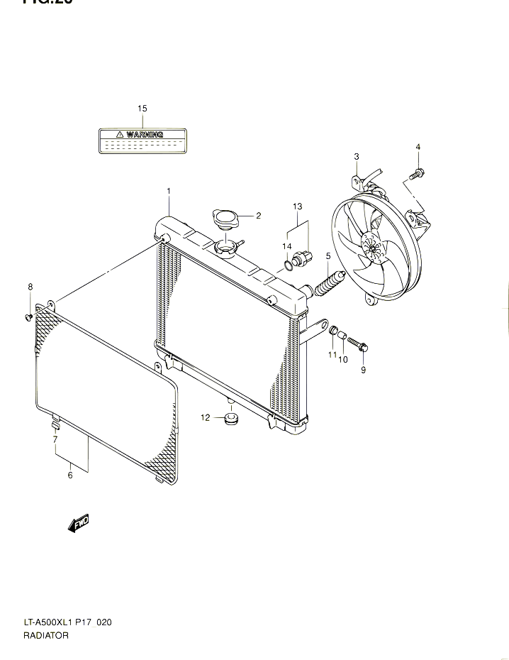 RADIATEUR LT A500XL1 P24 POUR SUZUKI KINGQUAD 500 2011 POUR SUZUKI KINGQUADLT A500X L1 