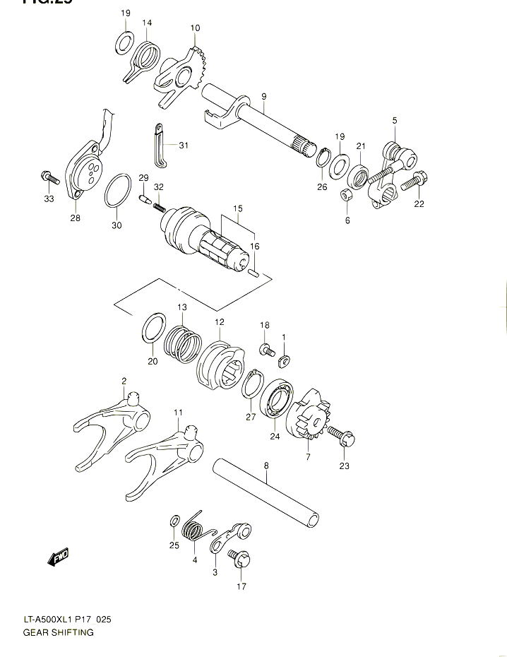 ENSEMBLE SELECTEUR DE VITESSES POUR SUZUKI KINGQUAD 500 2011 POUR SUZUKI KINGQUADLT A500X L1 