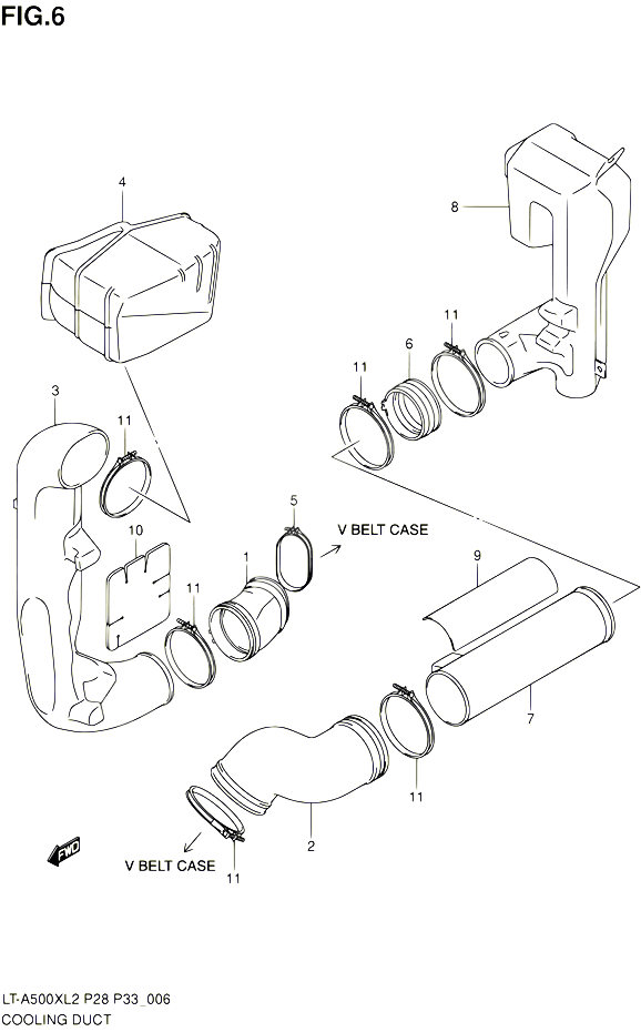 CONDUIT DADMISSION CARTER COURROIE POUR SUZUKI KINGQUAD 500 2012 POUR SUZUKI KINGQUADLT A500X L2 LT A500XZ L2 