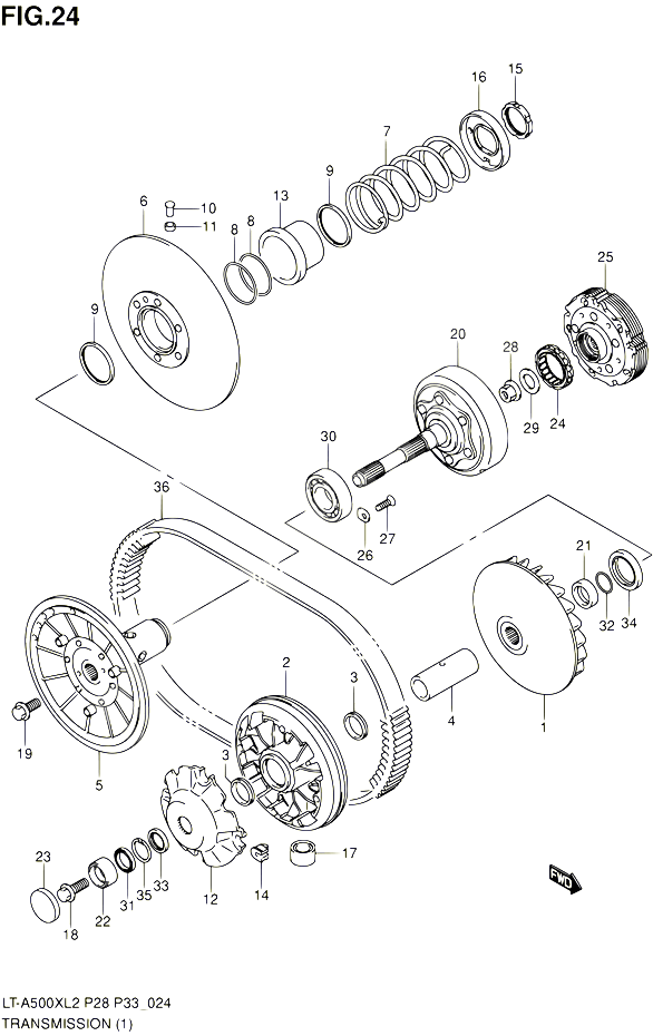 TRANSMISSION 1 POUR SUZUKI KINGQUAD 500 2012 POUR SUZUKI KINGQUADLT A500X L2 LT A500XZ L2 