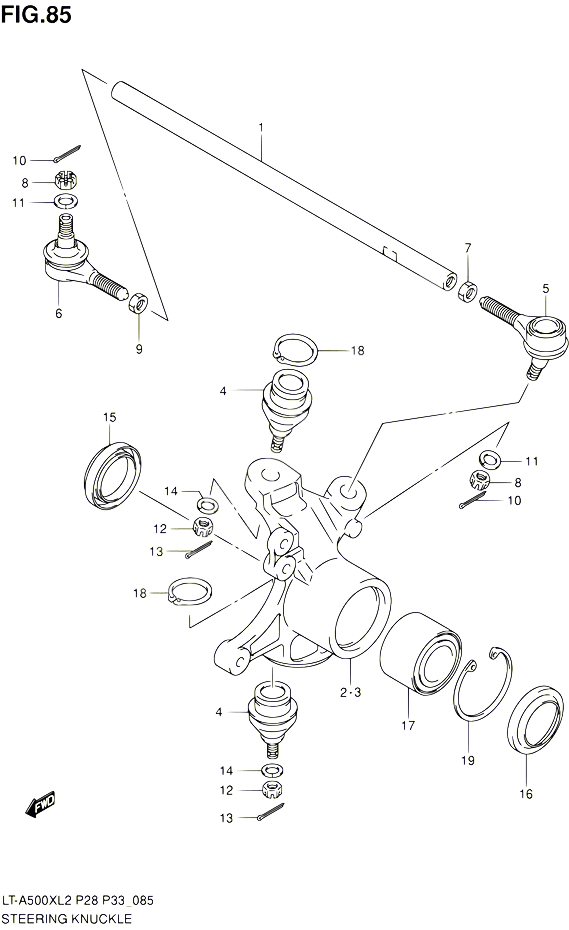 BIELLETTE DE DIRECTION MOYEU POUR SUZUKI KINGQUAD 500 2012 POUR SUZUKI KINGQUADLT A500X L2  LT A500XZ L2 