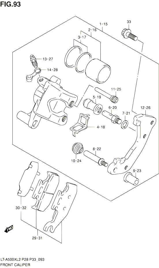 ETRIER DE FREIN AVANT POUR SUZUKI KINGQUAD 500 2012 POUR SUZUKI KINGQUADLT A500X L2 LT A500XZ L2 