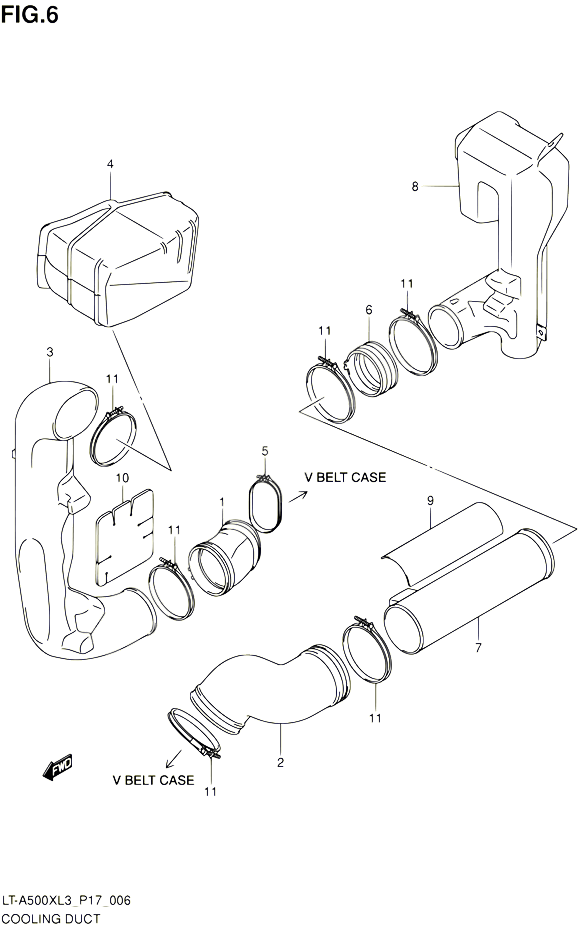 CONDUIT DADMISSION CARTER COURROIE POUR SUZUKI KINGQUAD 500 2013 POUR SUZUKI KINGQUADLT A500X L3 LT A500XZ L3 