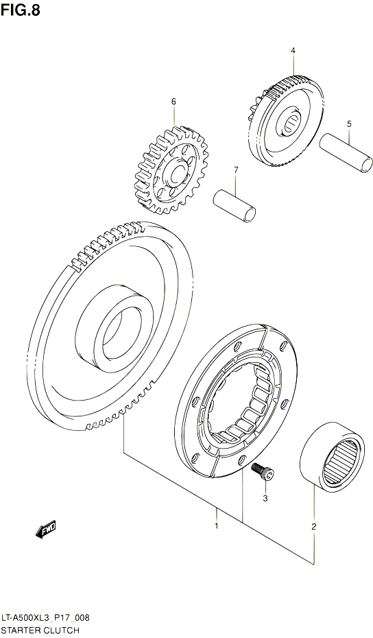 ROUE LIBRE DE DEMARREUR POUR SUZUKI KINGQUAD 500 2013 POUR SUZUKI KINGQUADLT A500X L3  LT A500XZ L3 