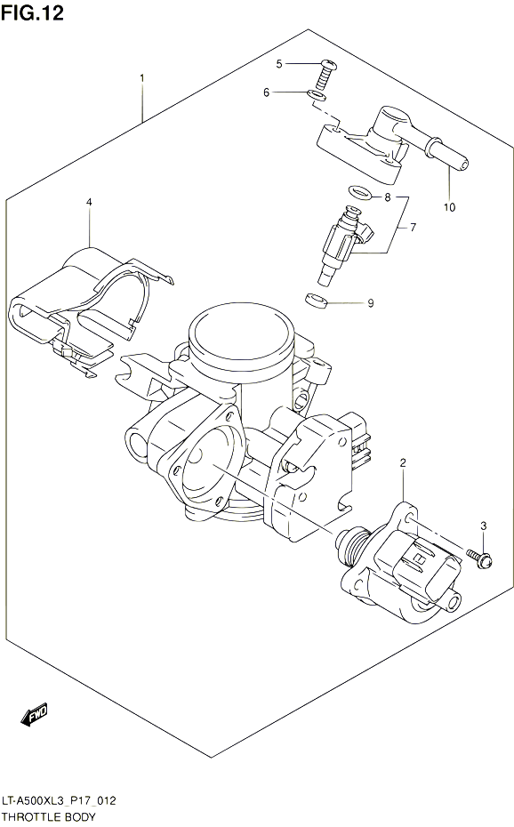 CORPS DE PAPILLON POUR SUZUKI KINGQUAD 500 2013 POUR SUZUKI KINGQUADLT A500X L3  LT A500XZ L3 