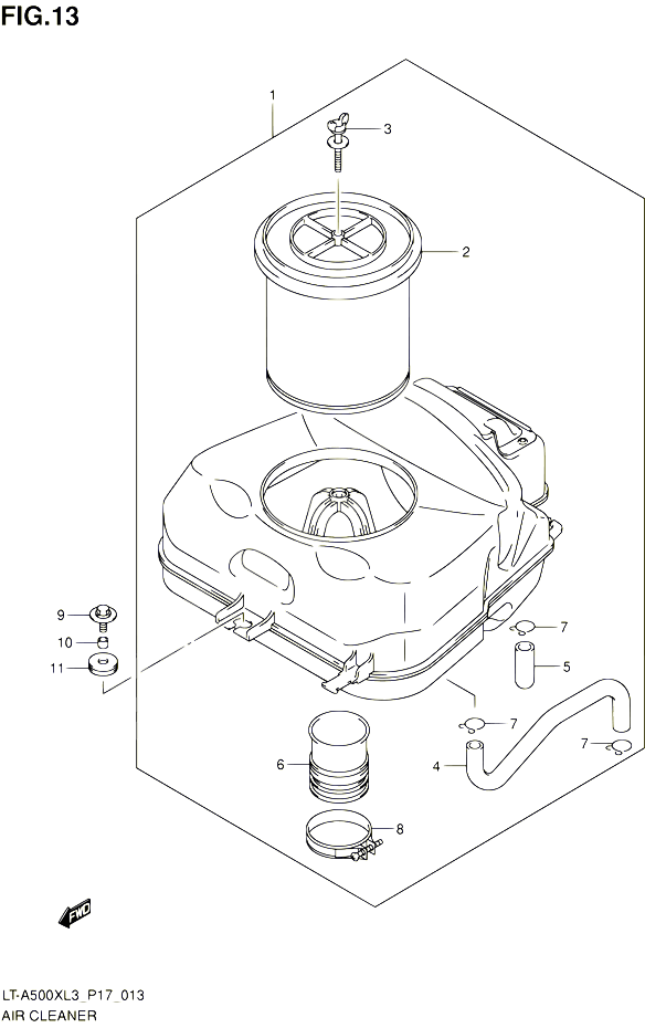 FILTRE A AIR POUR SUZUKI KINGQUAD 500 2013 POUR SUZUKI KINGQUADLT A500X L3  LT A500XZ L3 