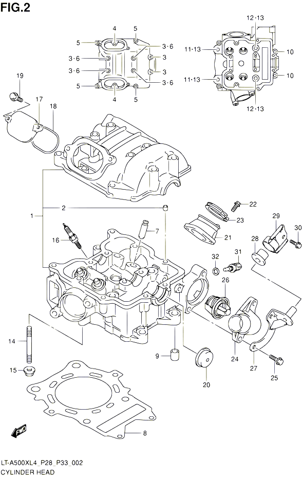 CULASSE POUR SUZUKI KINGQUAD 500 1992 POUR SUZUKI KINGQUADLT A500X L4 LT A500XZ L4 