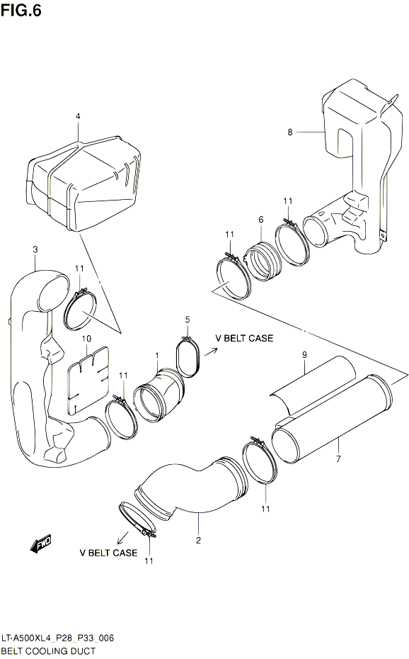 CONDUIT DADMISSION CARTER COURROIE POUR SUZUKI KINGQUAD 500 1992 POUR SUZUKI KINGQUADLT A500X L4 LT A500XZ L4 