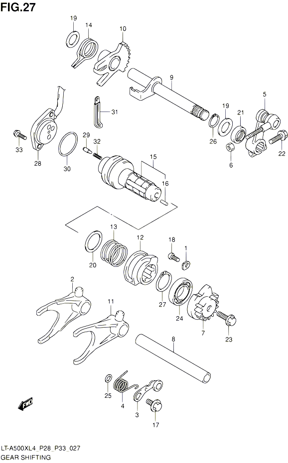 ENSEMBLE SELECTEUR DE VITESSES POUR SUZUKI KINGQUAD 500 1992 POUR SUZUKI KINGQUADLT A500X L4 LT A500XZ L4 