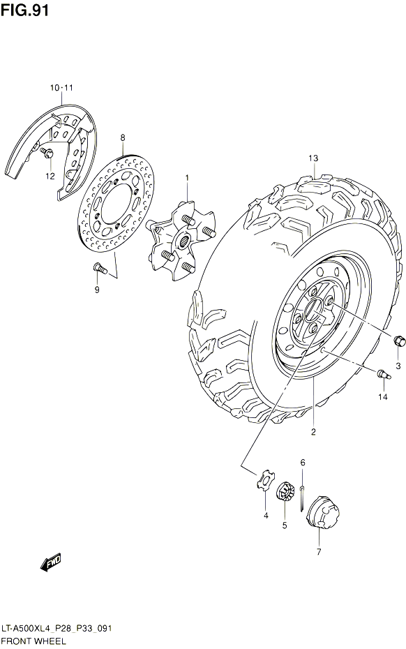 ROUE AVANT LT A500XZL4 P33 POUR SUZUKI KINGQUAD 500 1992 POUR SUZUKI KINGQUADLT A500X L4  LT A500XZ L4 