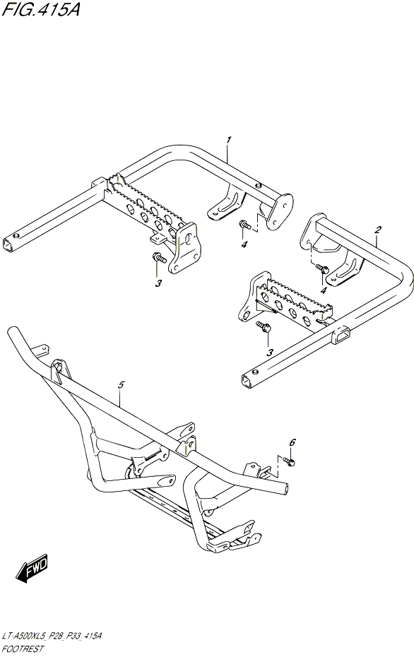 REPOSE PIED POUR SUZUKI KINGQUAD 500 1992 POUR SUZUKI KINGQUADLT A500X L5 LT A500XZ L5 