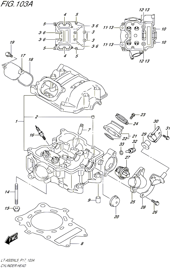 CULASSE POUR SUZUKI KINGQUAD 500 2015 POUR SUZUKI KINGQUADLT A500X L5 LT A500XZ L5 