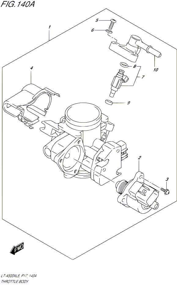 CORPS DE PAPILLON POUR SUZUKI KINGQUAD 500 2015 POUR SUZUKI KINGQUADLT A500X L5  LT A500XZ L5 