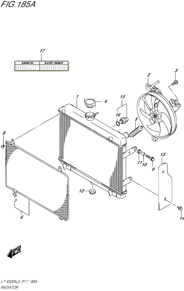 RADIATEUR POUR SUZUKI KINGQUAD 500 2015 POUR SUZUKI KINGQUADLT A500X L5 LT A500XZ L5 