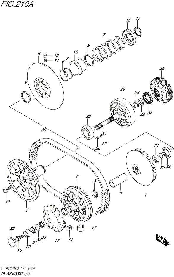 TRANSMISSION 1 POUR SUZUKI KINGQUAD 500 2015 POUR SUZUKI KINGQUADLT A500X L5  LT A500XZ L5 