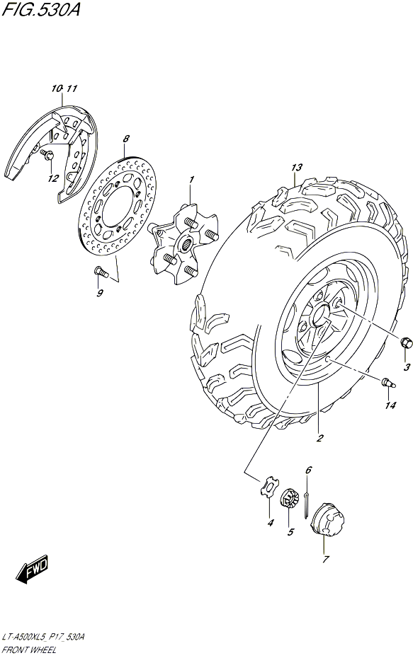 ROUE AVANT POUR SUZUKI KINGQUAD 500 2015 POUR SUZUKI KINGQUADLT A500X L5  LT A500XZ L5 