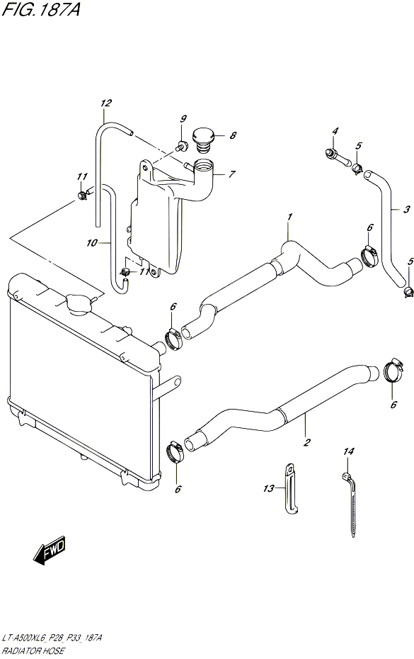 DURITE DE RADIATEUR POUR SUZUKI KINGQUAD 500 2016 POUR SUZUKI KINGQUADLT A500X L6  LT A500XZ L6 