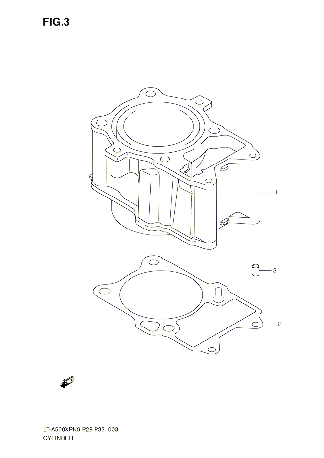 CYLINDRE POUR SUZUKI KINGQUAD 500 2010 POUR SUZUKI KINGQUADLT A500XP L0 LT A500XPZ L0 