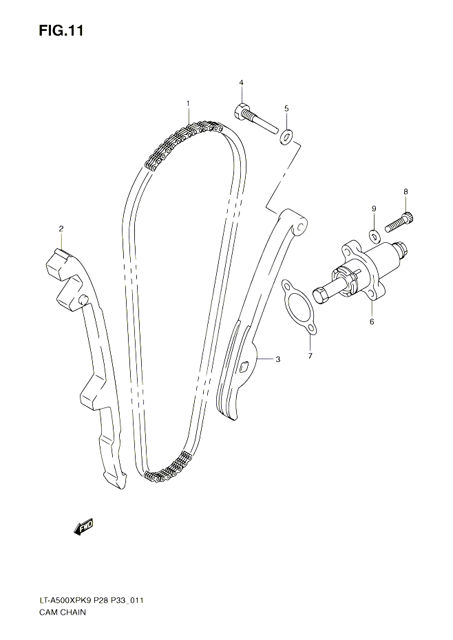 DISTRIBUTION POUR SUZUKI KINGQUAD 500 2010 POUR SUZUKI KINGQUADLT A500XP L0  LT A500XPZ L0 