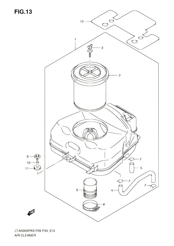 FILTRE A AIR POUR SUZUKI KINGQUAD 500 2010 POUR SUZUKI KINGQUADLT A500XP L0  LT A500XPZ L0 