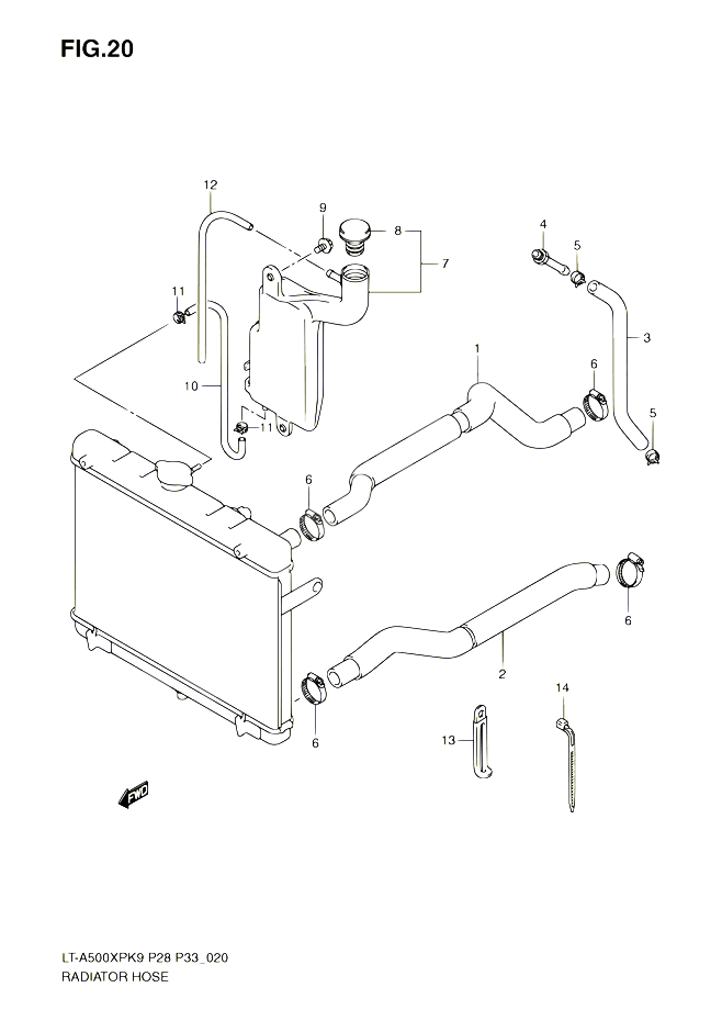 DURITE DE RADIATEUR POUR SUZUKI KINGQUAD 500 2010 POUR SUZUKI KINGQUADLT A500XP L0  LT A500XPZ L0 