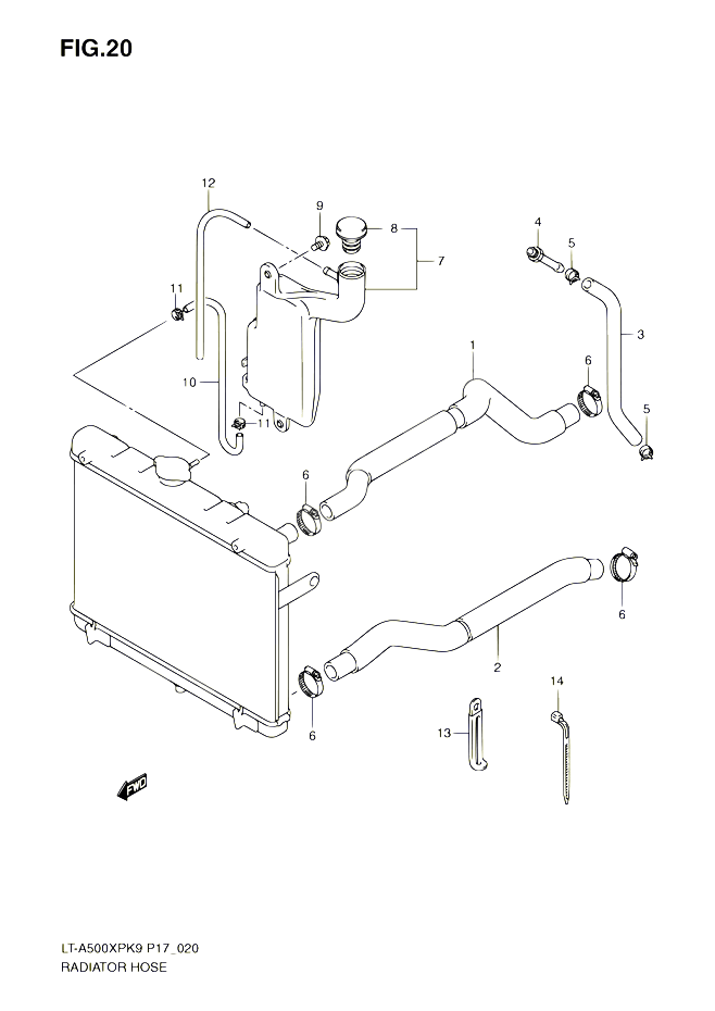 DURITE DE RADIATEUR POUR SUZUKI KINGQUAD 500 2010 POUR SUZUKI KINGQUADLT A500XP L0 