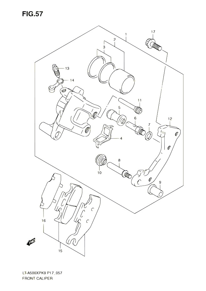 ETRIER DE FREIN AVANT POUR SUZUKI KINGQUAD 500 2010 POUR SUZUKI KINGQUADLT A500XP L0 