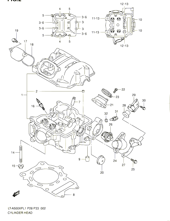 CULASSE POUR SUZUKI KINGQUAD 500 2011 POUR SUZUKI KINGQUADLT A500XP L1  LT A500XPZ L1 