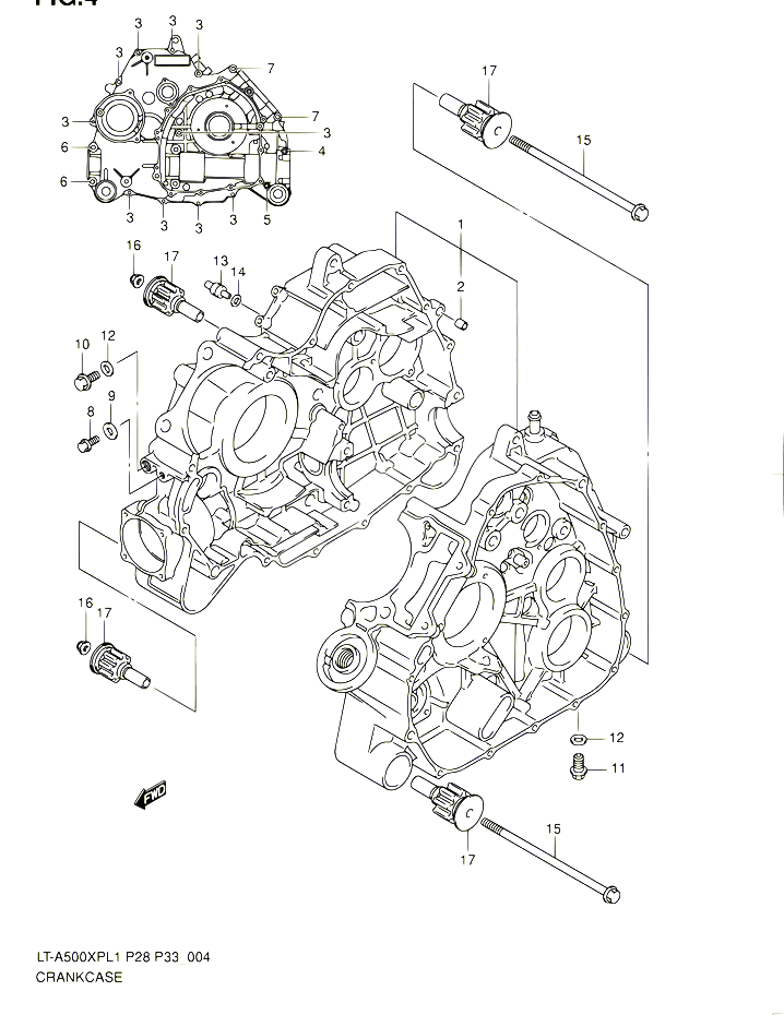 CARTER POUR SUZUKI KINGQUAD 500 2011 POUR SUZUKI KINGQUADLT A500XP L1 LT A500XPZ L1 