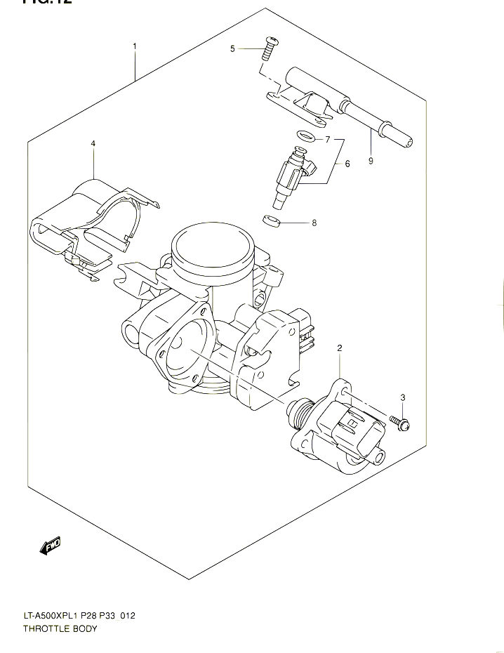 CORPS DE PAPILLON POUR SUZUKI KINGQUAD 500 2011 POUR SUZUKI KINGQUADLT A500XP L1  LT A500XPZ L1 