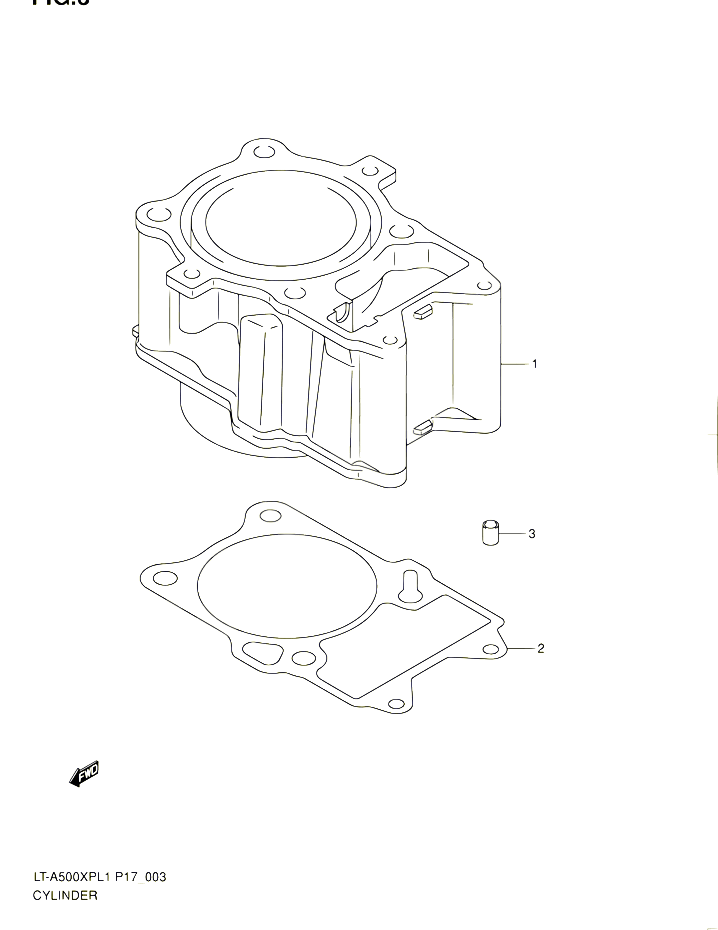 CYLINDRE POUR SUZUKI KINGQUAD 500 2011 POUR SUZUKI KINGQUADLT A500XP L1 