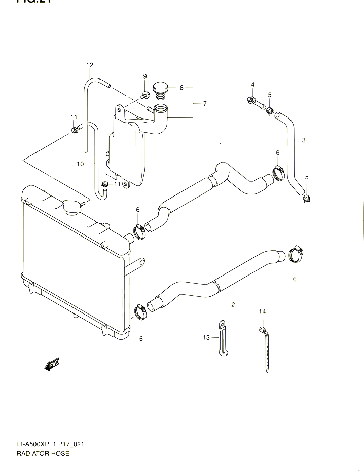 DURITE DE RADIATEUR POUR SUZUKI KINGQUAD 500 2011 POUR SUZUKI KINGQUADLT A500XP L1 