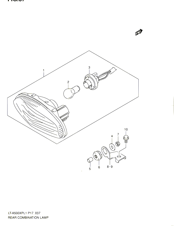 ENSEMBLE FEU ARRIERE LT A500XPL1 P24 POUR SUZUKI KINGQUAD 500 2011 POUR SUZUKI KINGQUADLT A500XP L1 